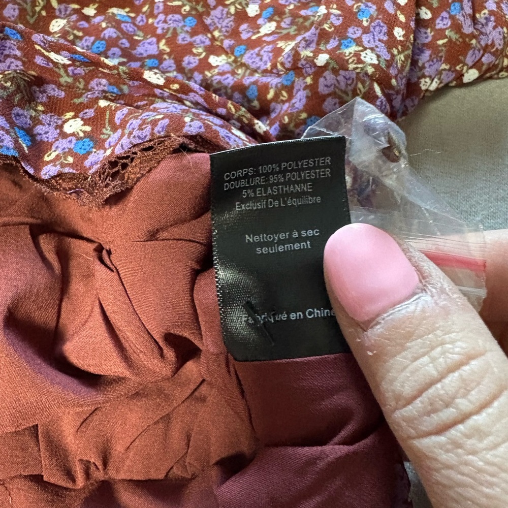 ASTR The Label NWT Brown and Purple Floral Top Size M - Picture 6 of 12